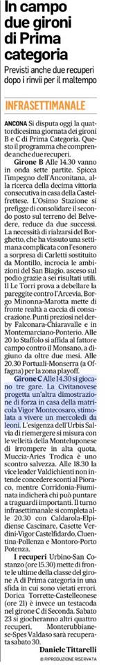 CORRIERE ADRIATICO CIVITANOVESE CALCIO