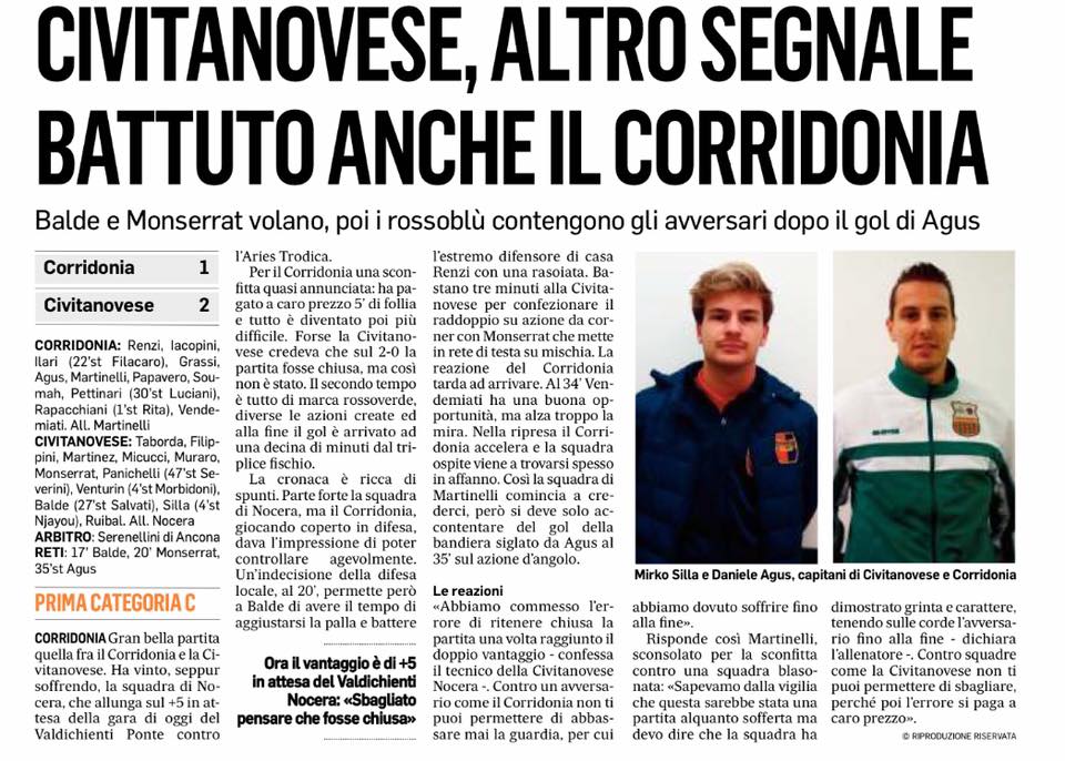 Corriere Adriatico Corridonia vs Civitanovese 